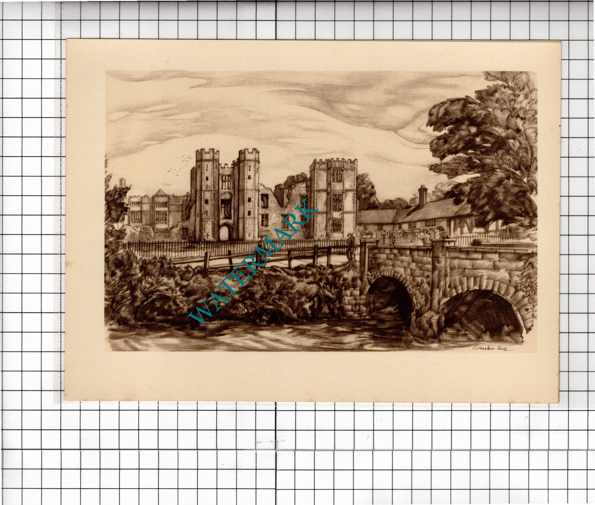 Cowdray Ruins Midhurst Sussex Adrian Hill - c.1949 Clipping / Print