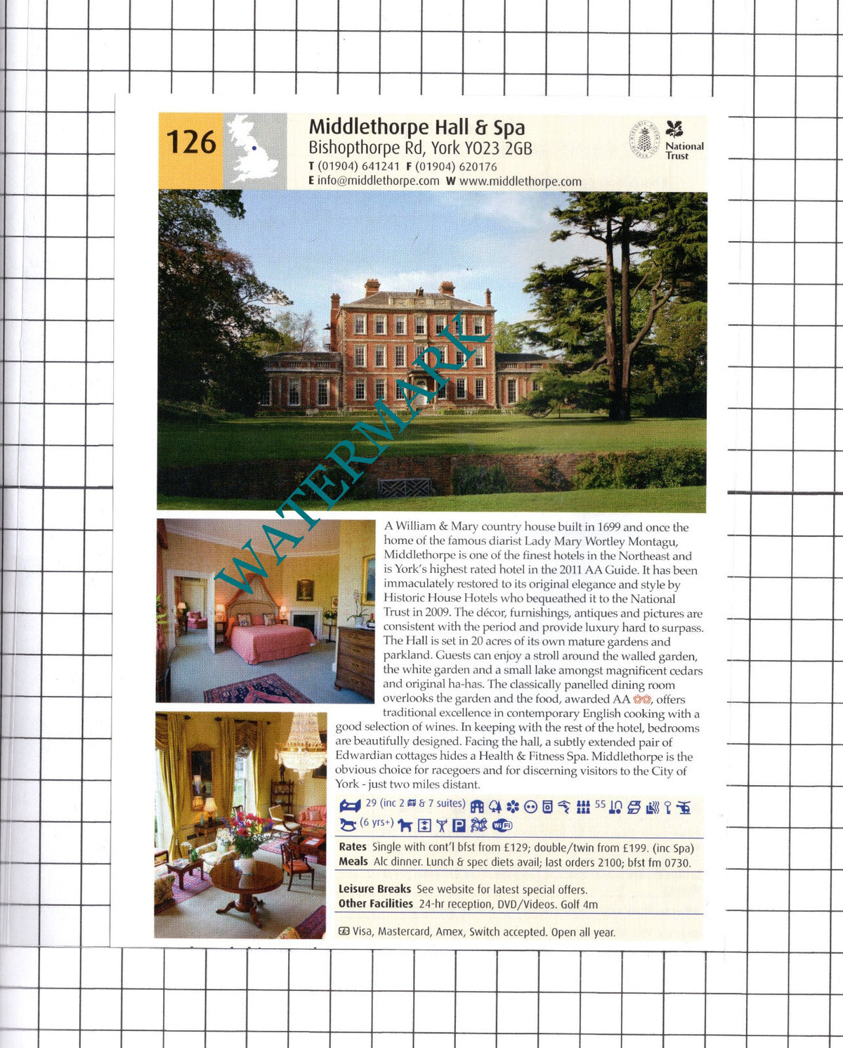 Golden Fleece Hotel Thirsk / Middlethorpe Hall York - 2011 Advert