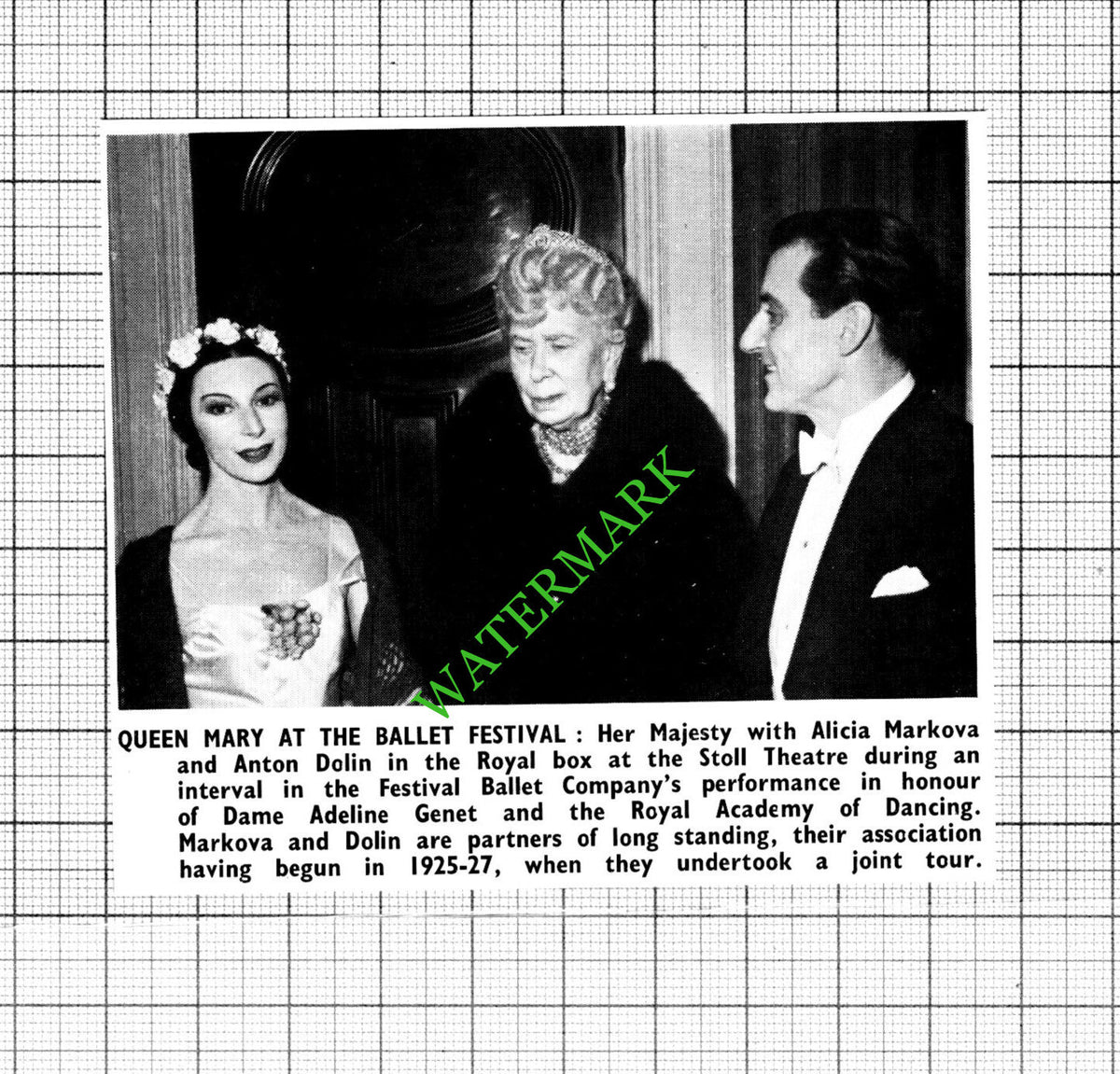 Alicia Markova Anton Dolin Queen Mary Stoll Theatre - 1950 Small Cutting