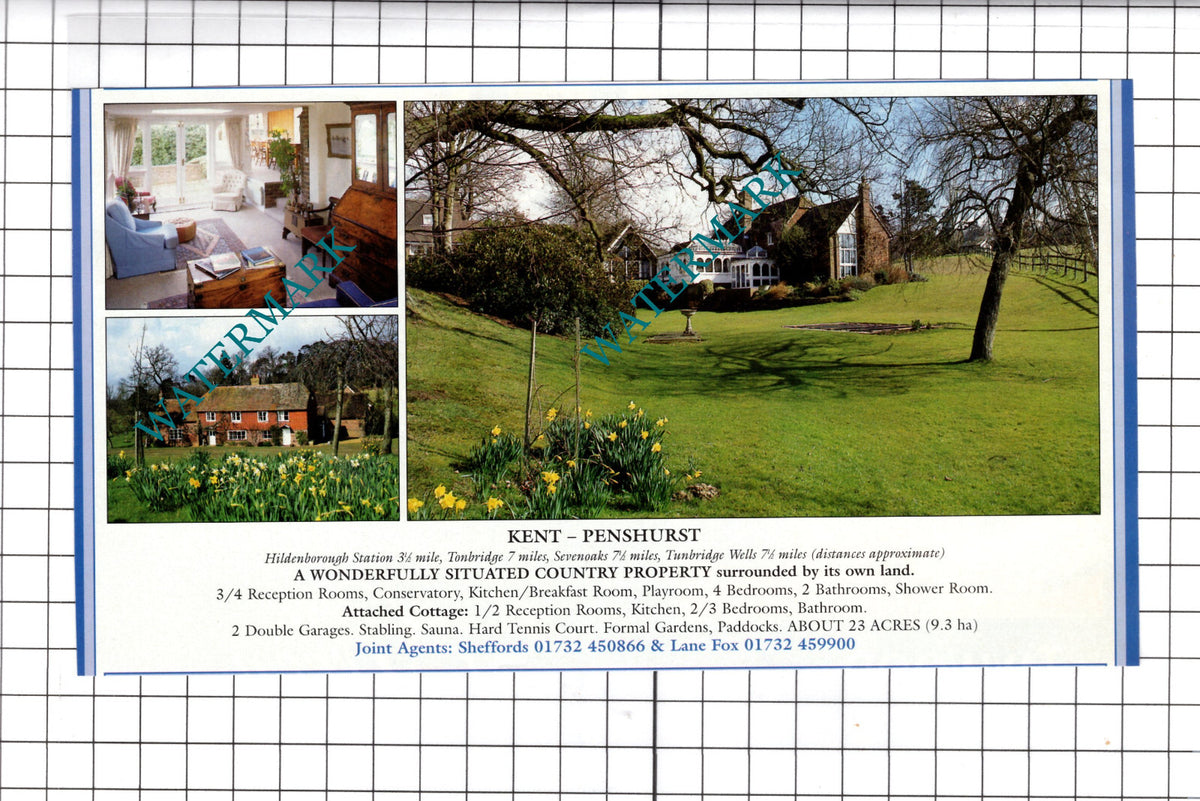 Penshurst Kent House Sale Advert - 1998 Clipping