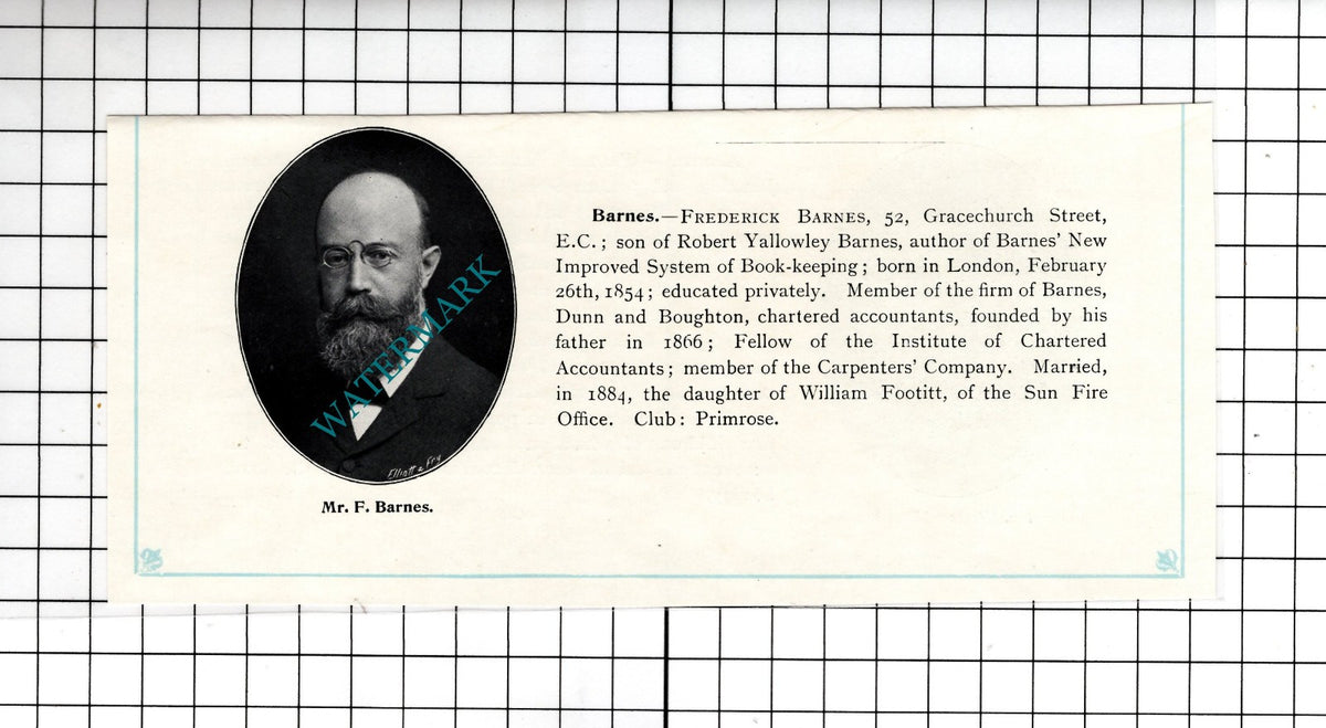 Walter Allnutt Maidstone Percy Lodge / Frederick Barnes London - c.1905 Clipping