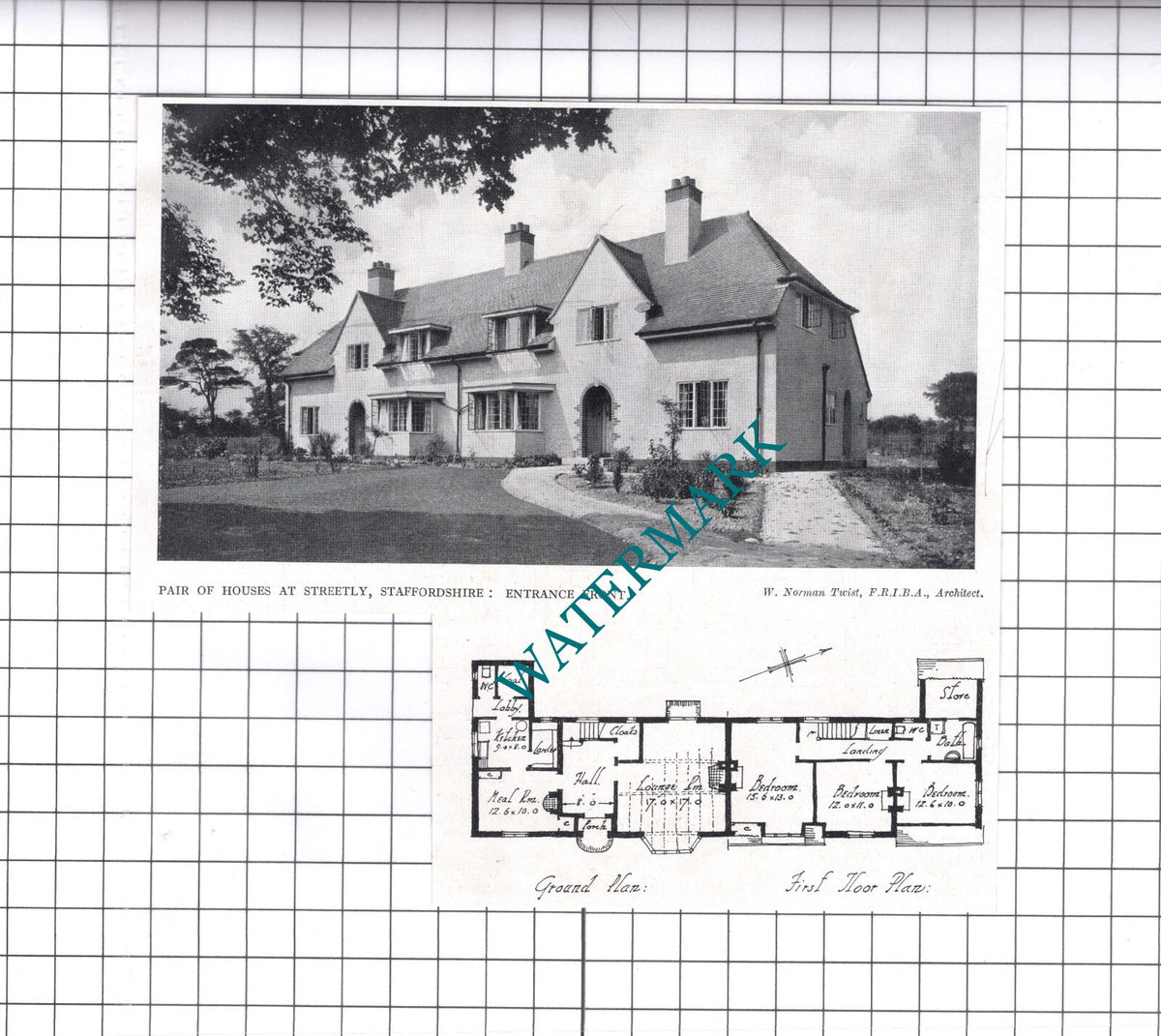 Streetly Staffordshire W Norman Twist Architect - 1925 Clipping / Print