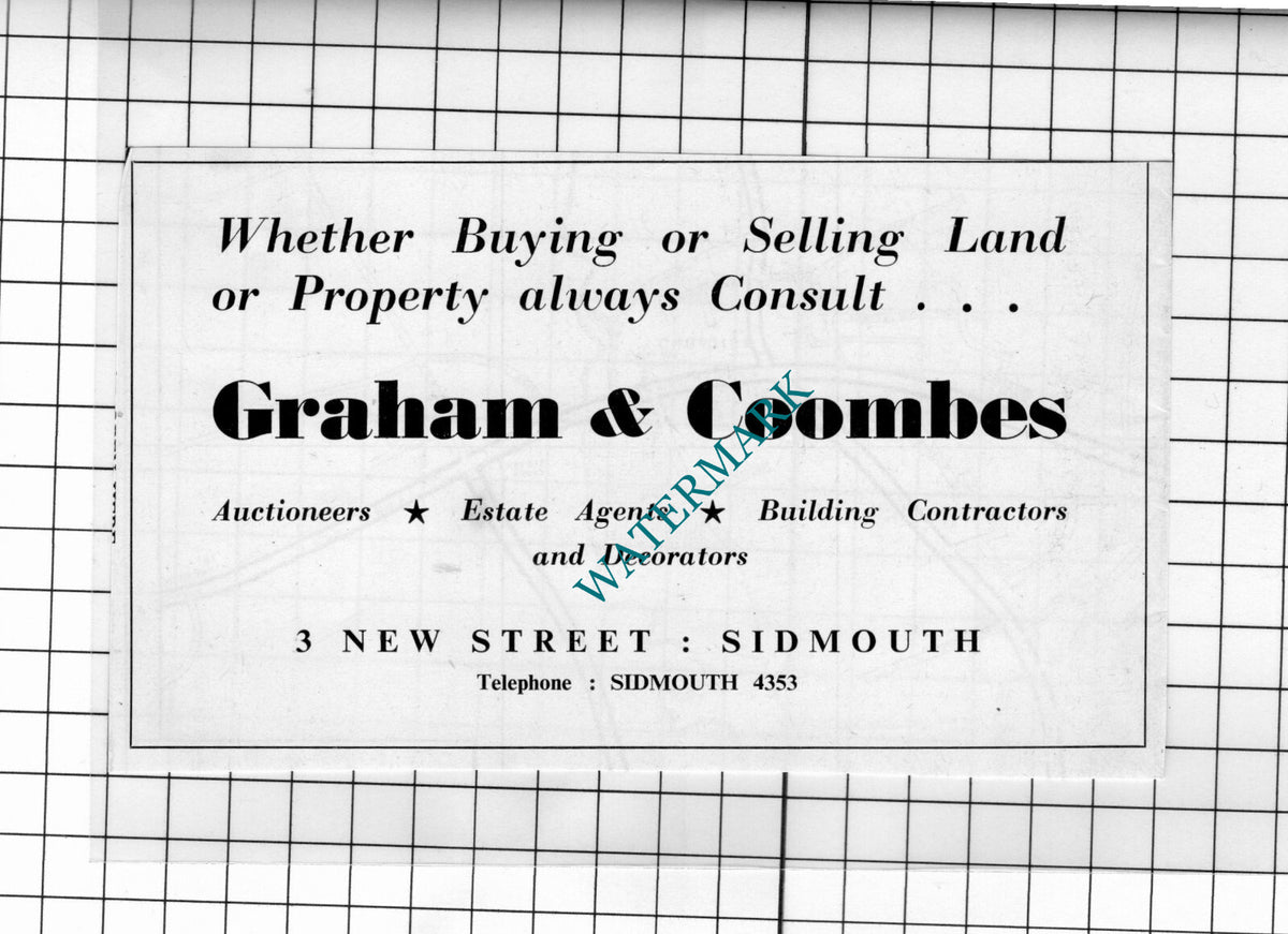 Graham & Coombes Auctioneers Sidmouth Devon - 1968 Small Advert