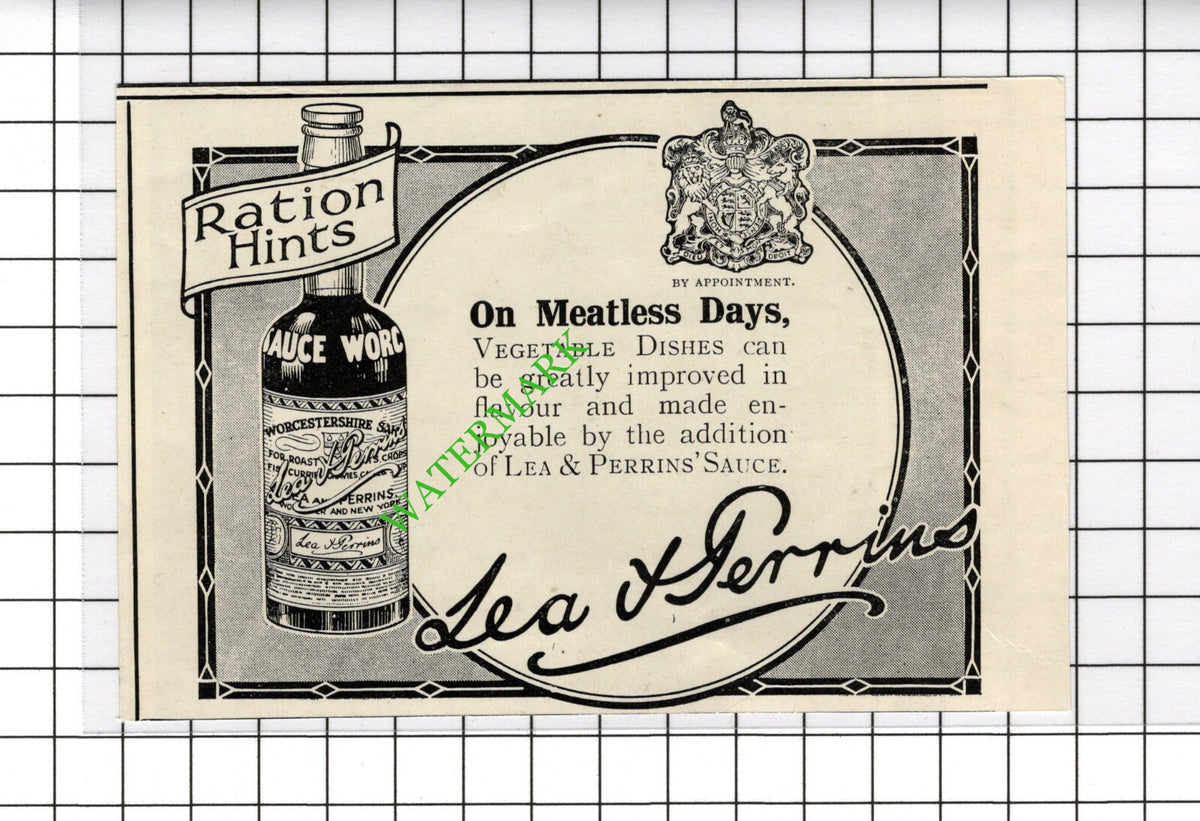 Lea & Perrins Wartime WW1 Small Advert - 1918 Cutting