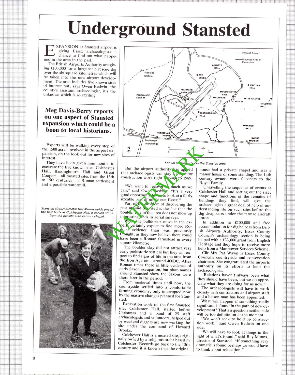 Stansted Airport Essex Excavations Ray Munns - 1986 Article