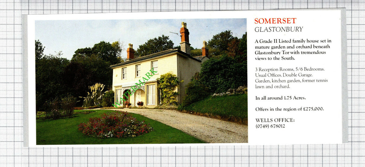 Glastonbury Somerset House Sale Advert - 1991 Cutting