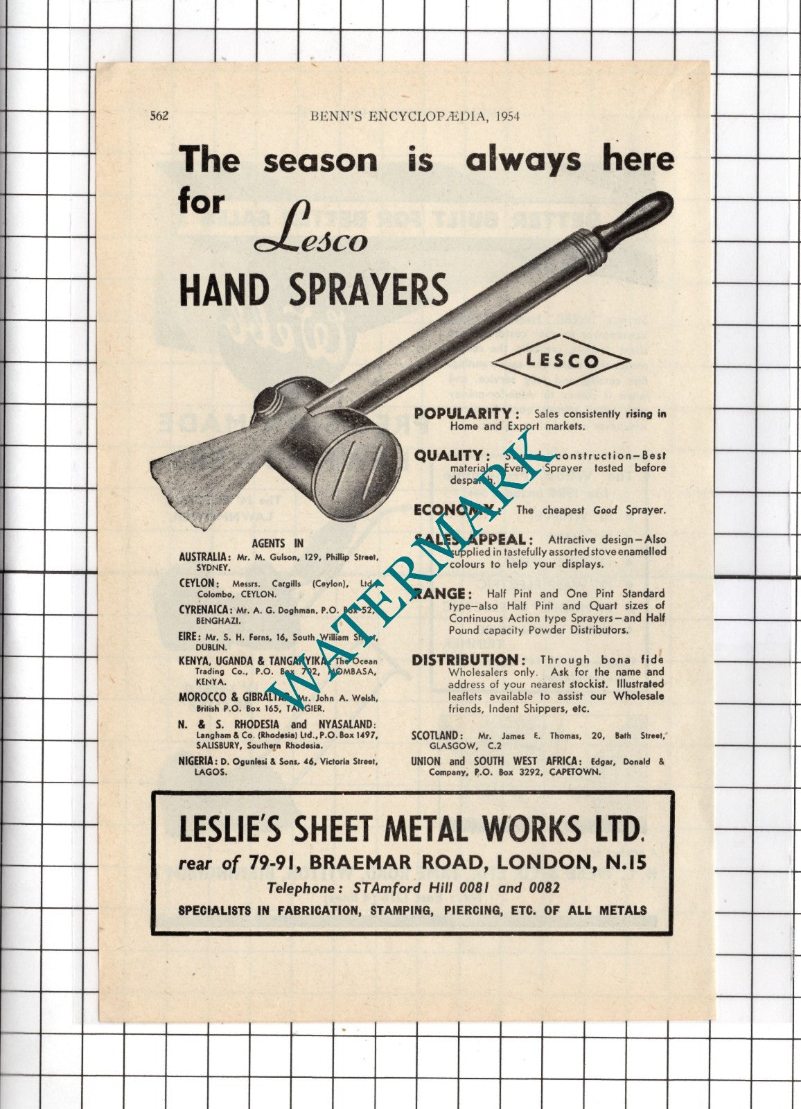 A & F Parkes & Co Ltd Birmingham / Thomas R Ellin Ltd Sheffield - 1954 Advert