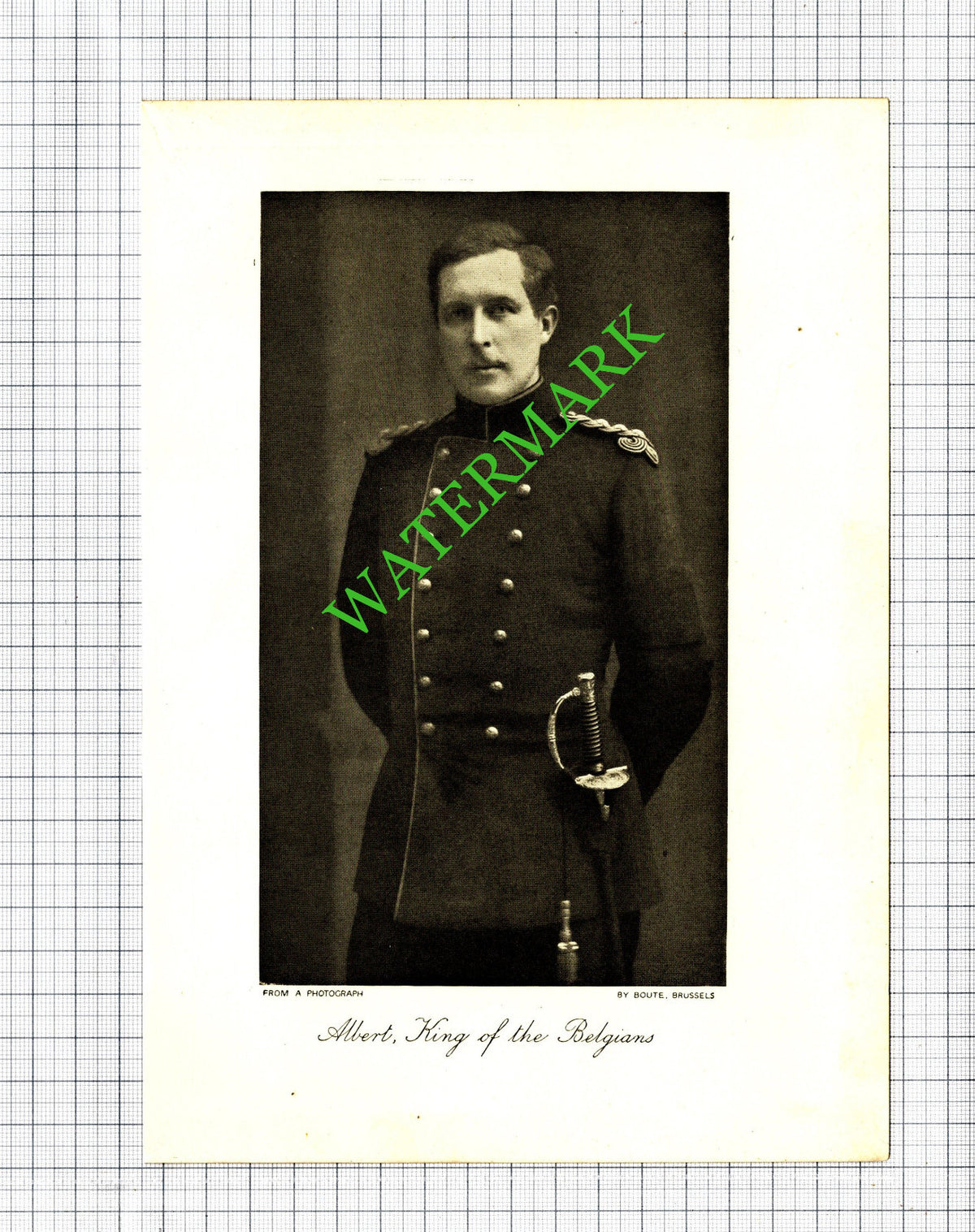 Albert King Of The Belgians - 1920 Print