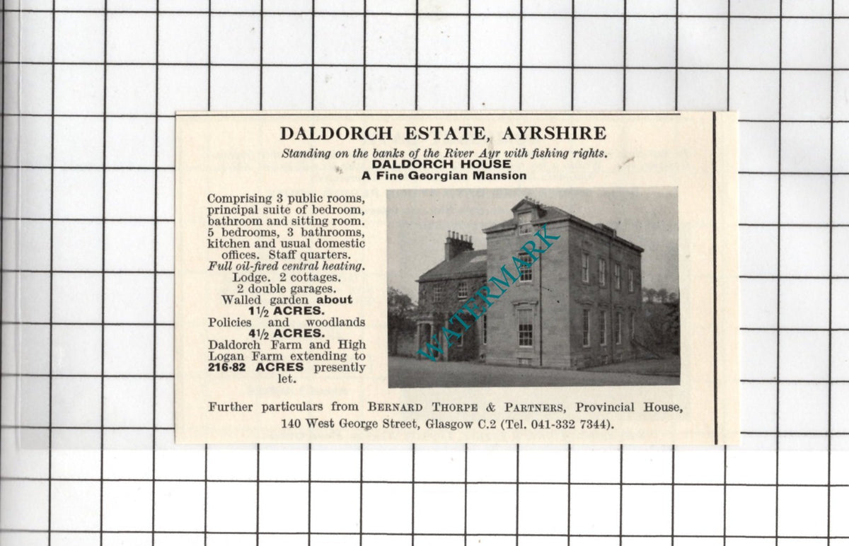 Bath Somerset / Daldorch House Ayrshire Scotland SMALL House Sale Advert - 1967