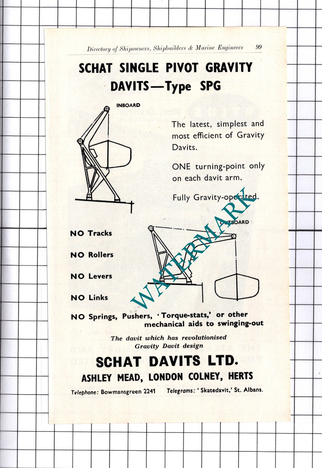 The Atlas Steel Works Armadale / Schat Davits Ltd Advert - c.1957