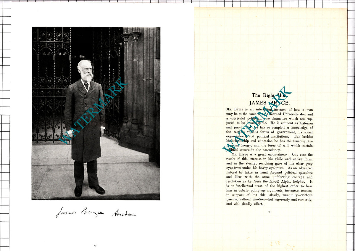 The Right Hon JAMES BRYCE - c.1904 Article / Print