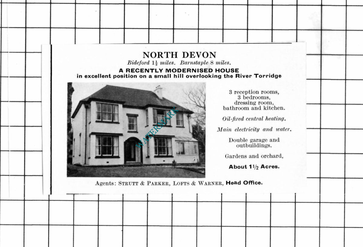 Bideford Devon SMALL House Sale Advert - 1967 Clipping