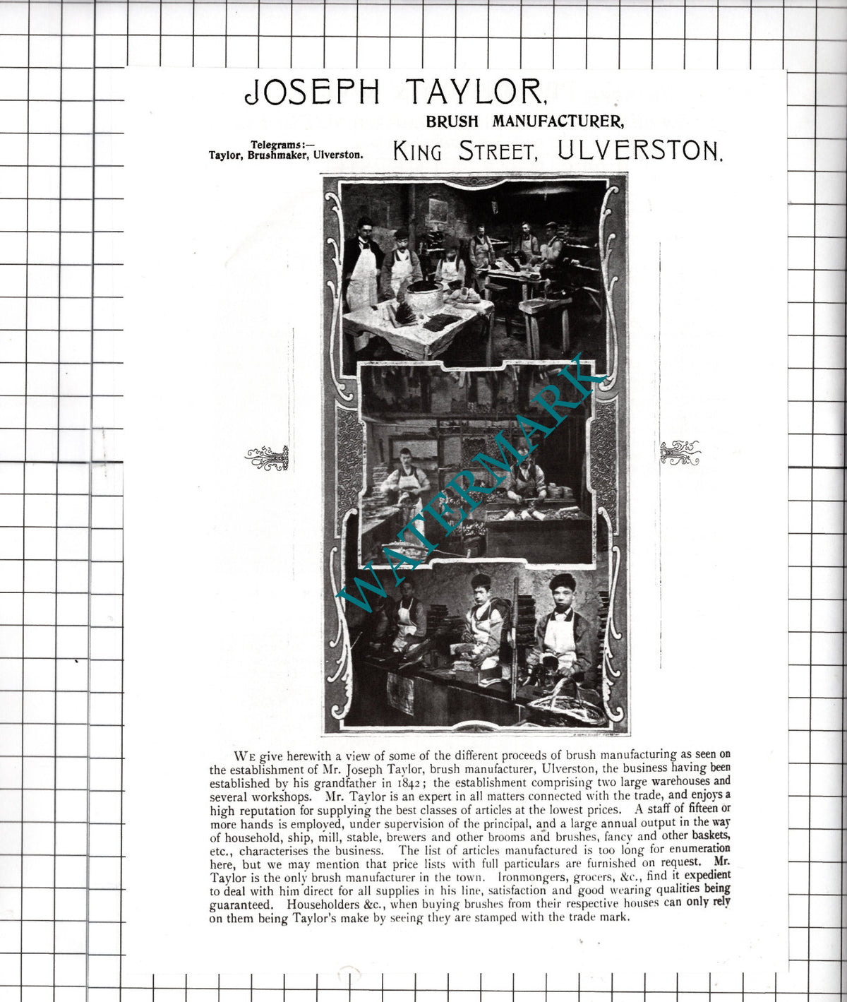T F Tyson & Sons Ulverston Cumbria / Joseph Taylor Ulverston Brush - Cutting