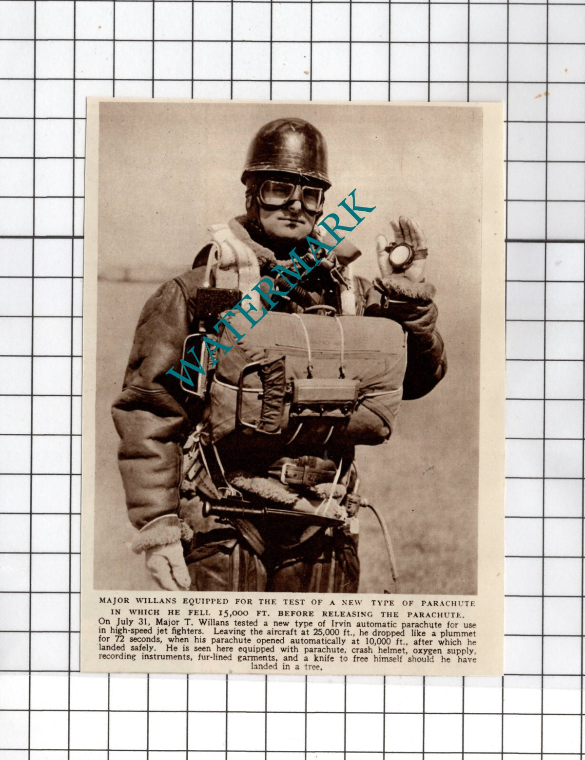 Major T Willans Parachute Test - 1950 Small Cutting