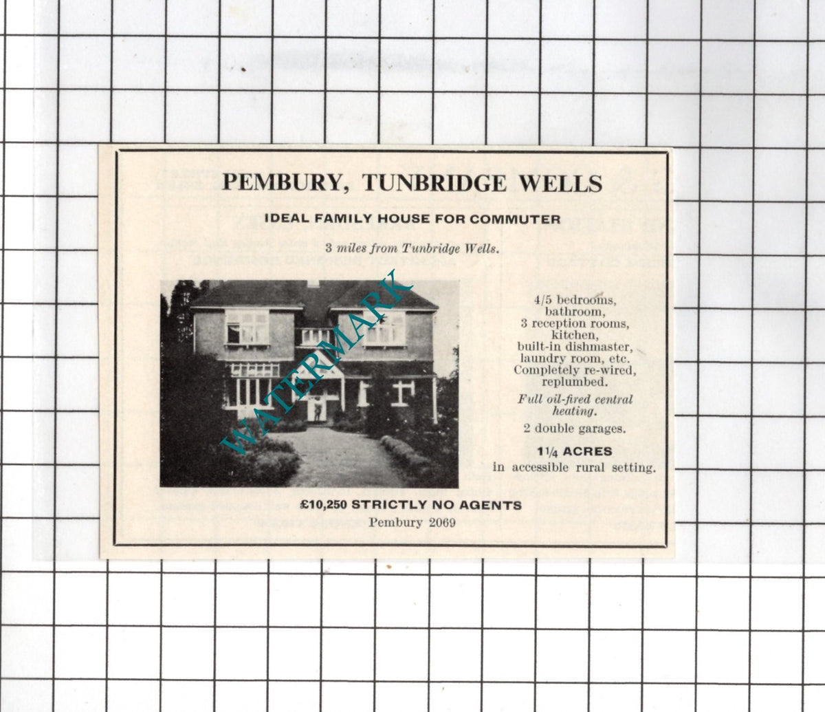 Pembury Tunbridge Wells Kent - 1967 House Sale Advert - Small