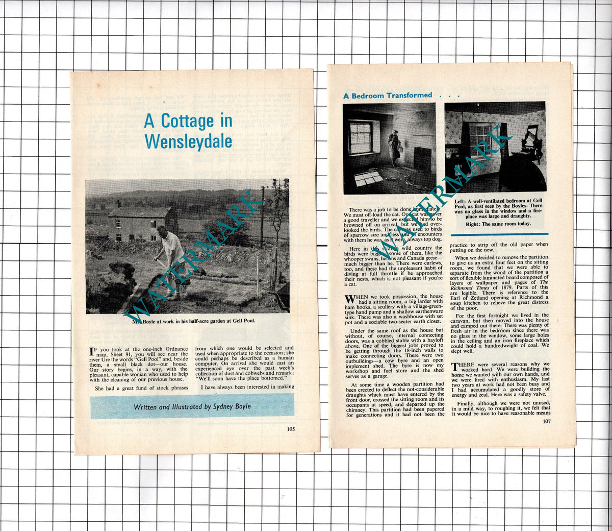 Gell Pool Wensleydale Cottage Mr Boyle - 1972 Small Article