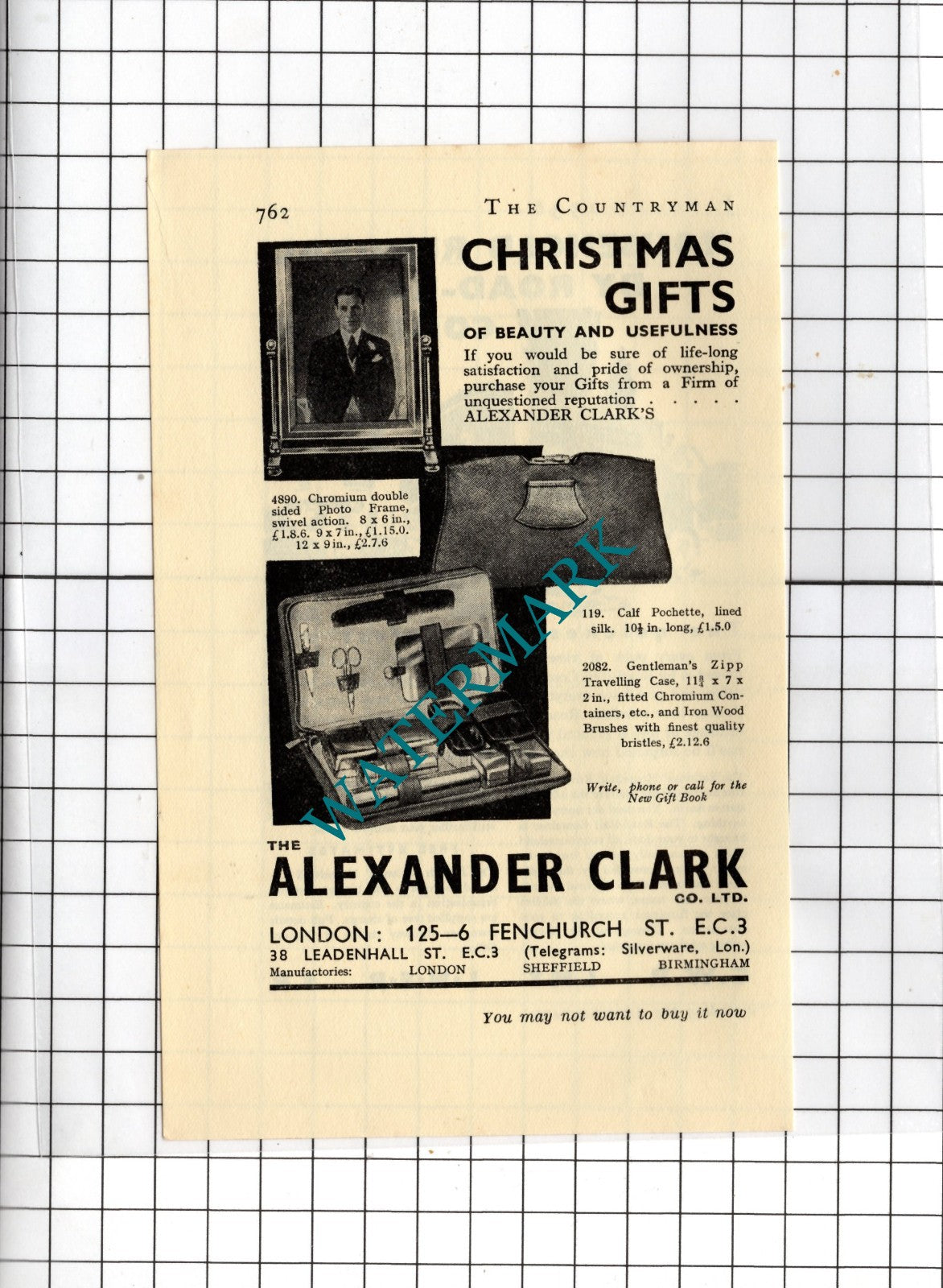 The Alexander Clark Co Ltd London - 1936 Small Advert