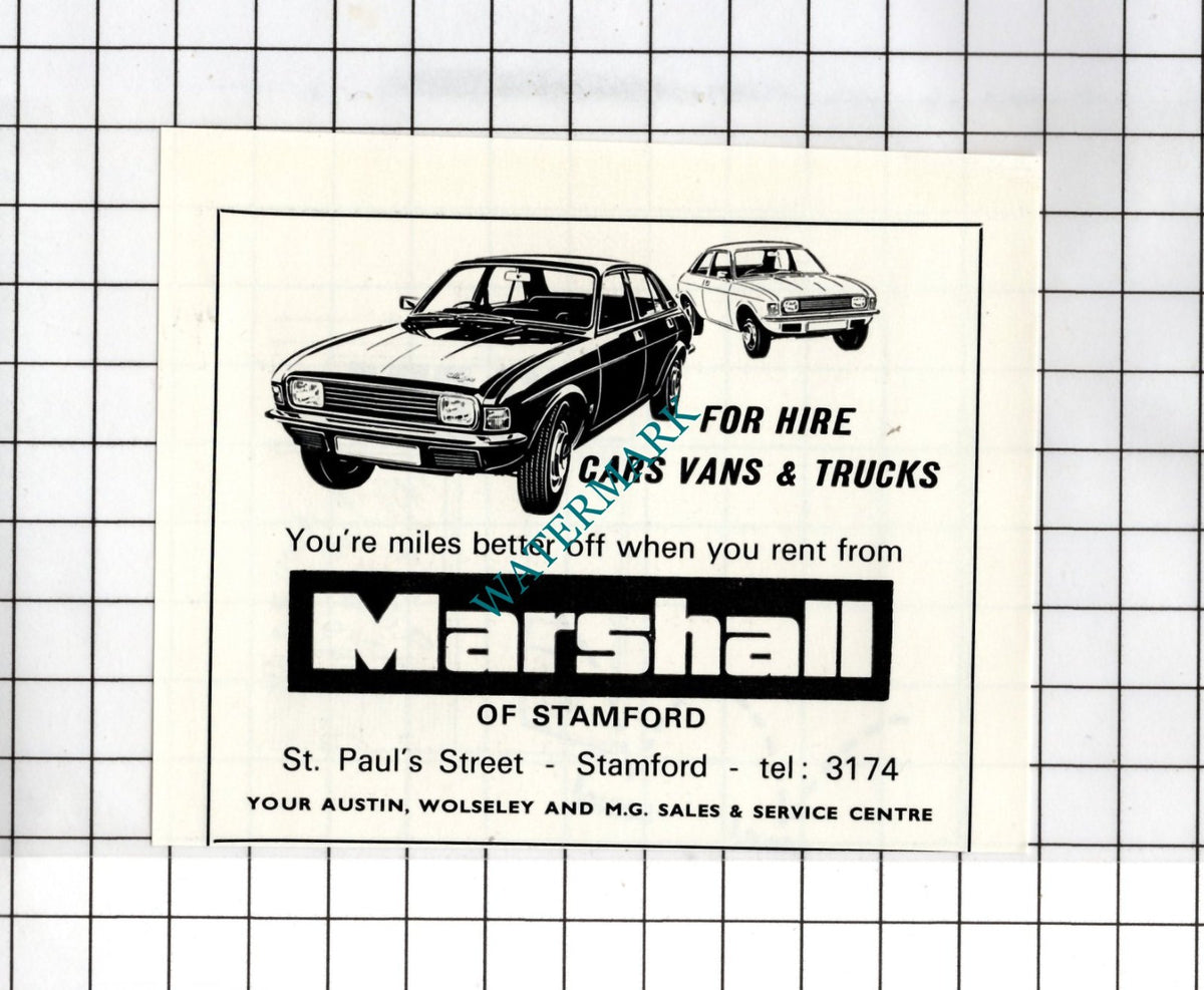 Marshall Of Stamford Lincolnshire - 1974 SMALL Advert
