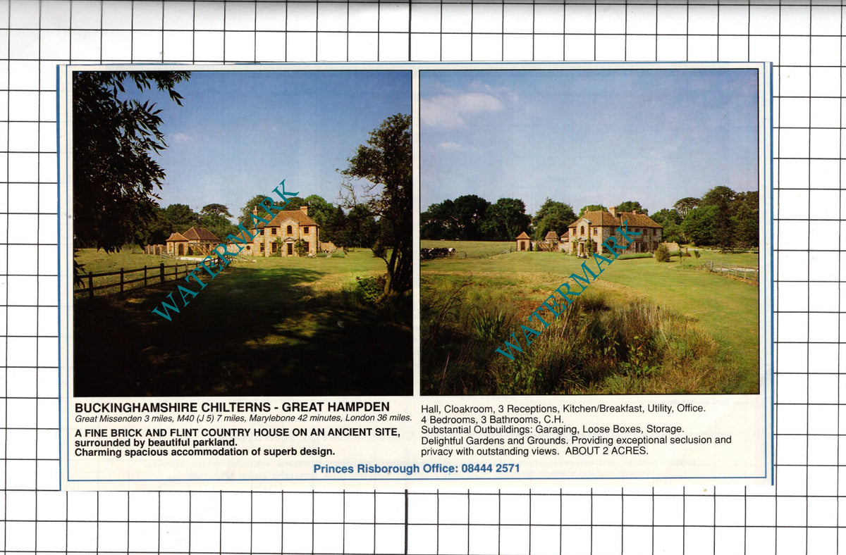 Great Hampden Buckinghamshire House Sale Advert - 1991 Cutting