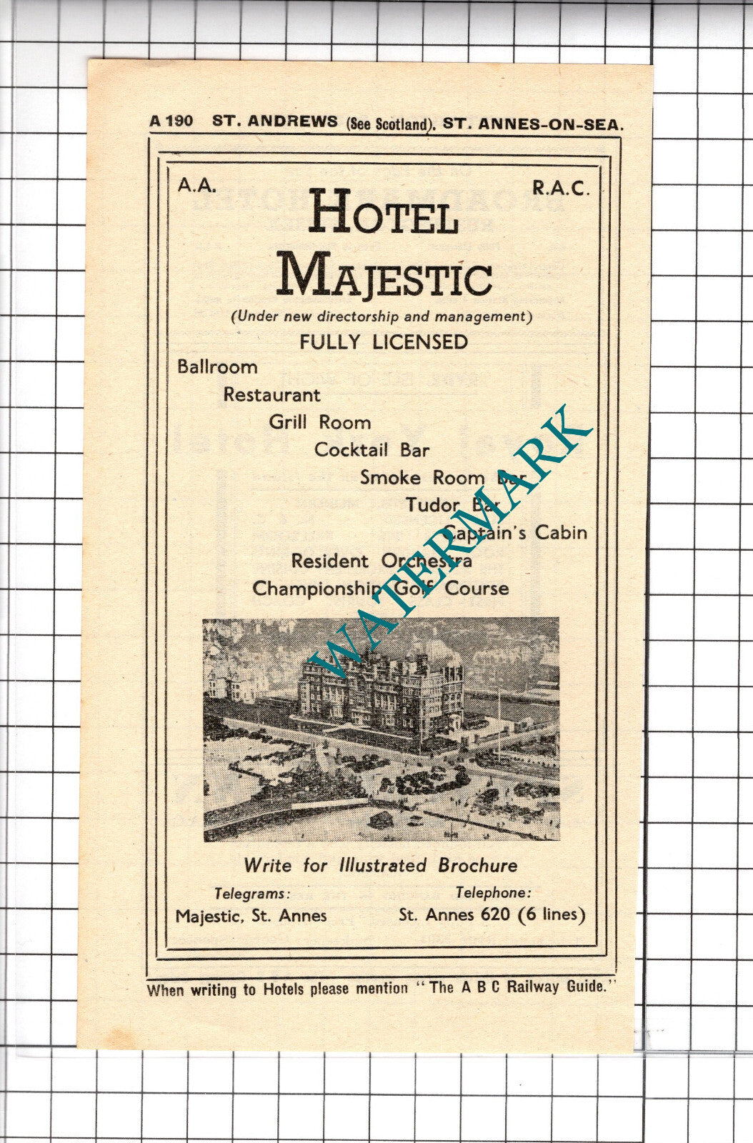 Hotel Majestic St Annes On Sea Advert - 1958 Cutting