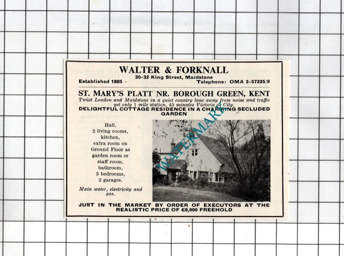 St Mary's Platt Kent Small House Sale Advert - 1967