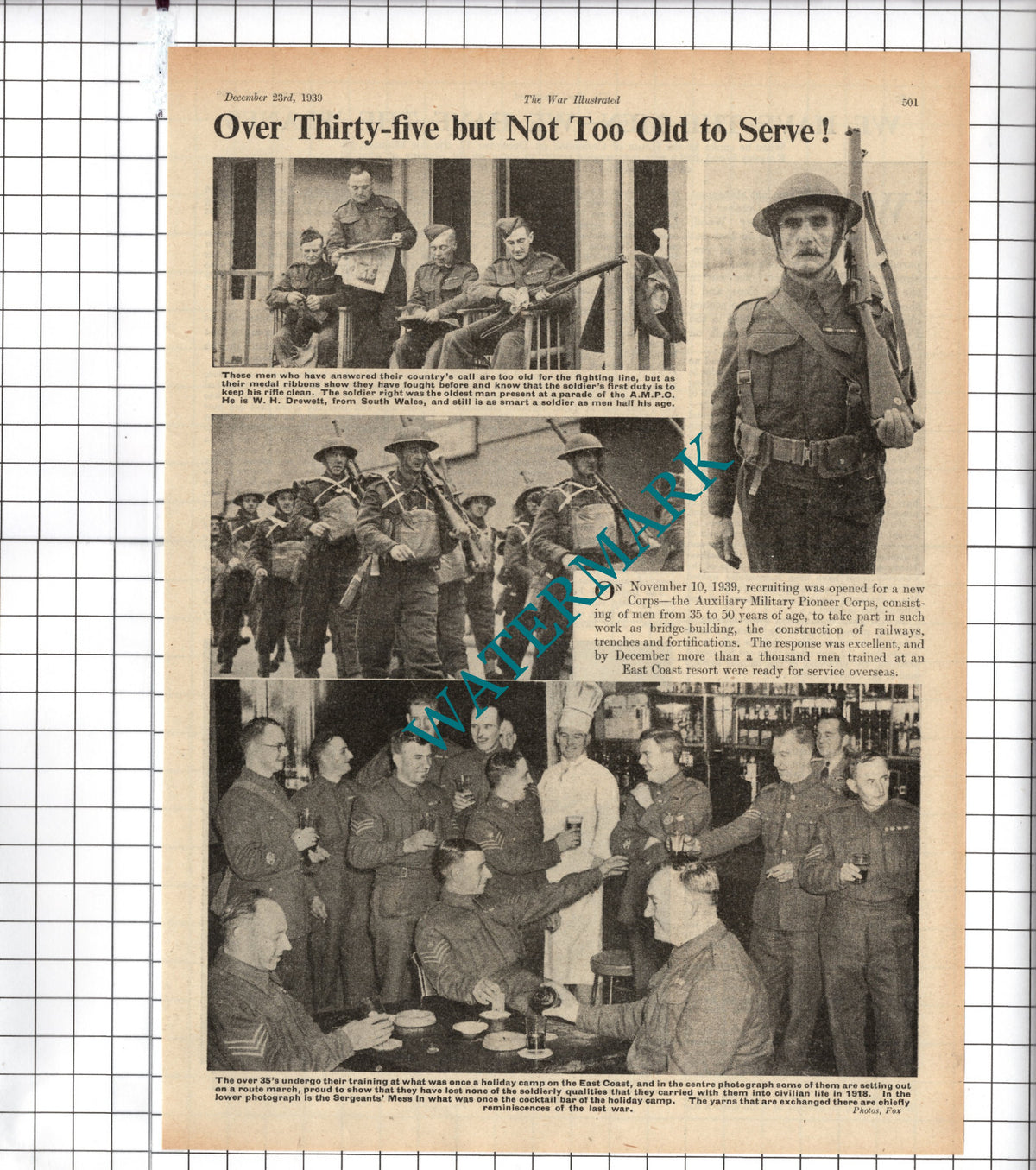 Mr W H Drewettt South Wales World War Two WW2 - 1939 Clipping