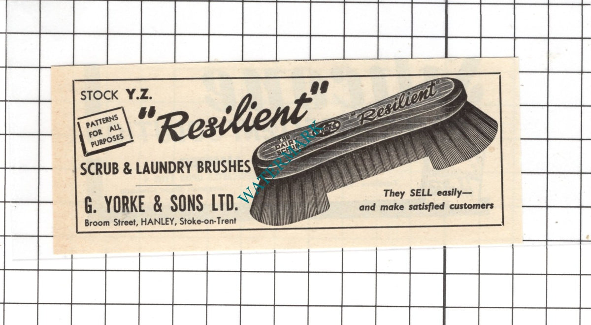 G Yorke & Sons Ltd Hanley Stoke-on-Trent - 1954 Small ADVERT