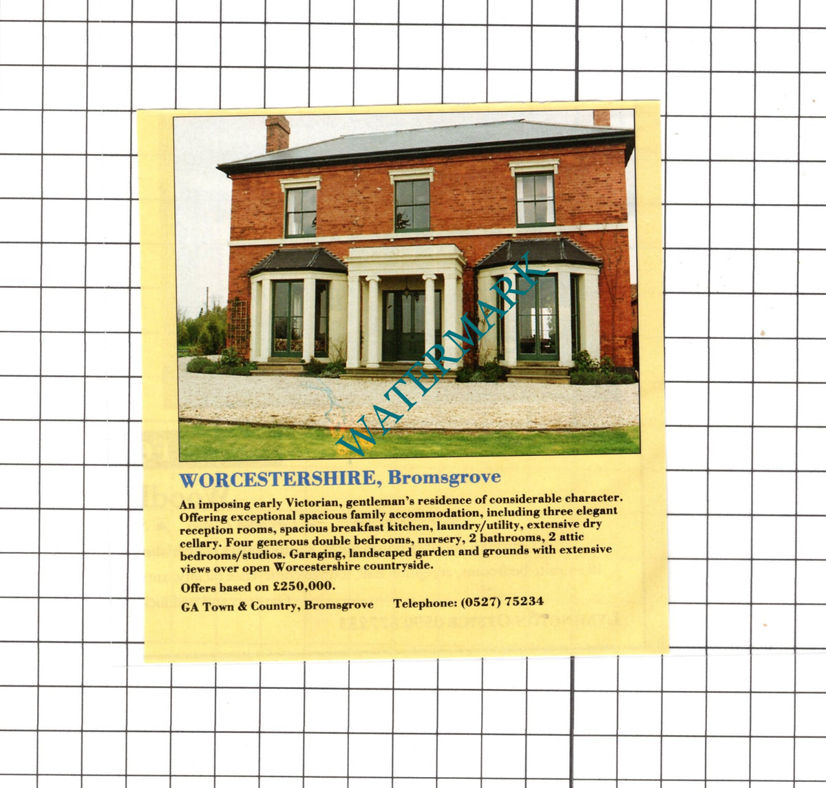 Bromsgrove Worcestershire House Sale Advert - 1991 Clipping