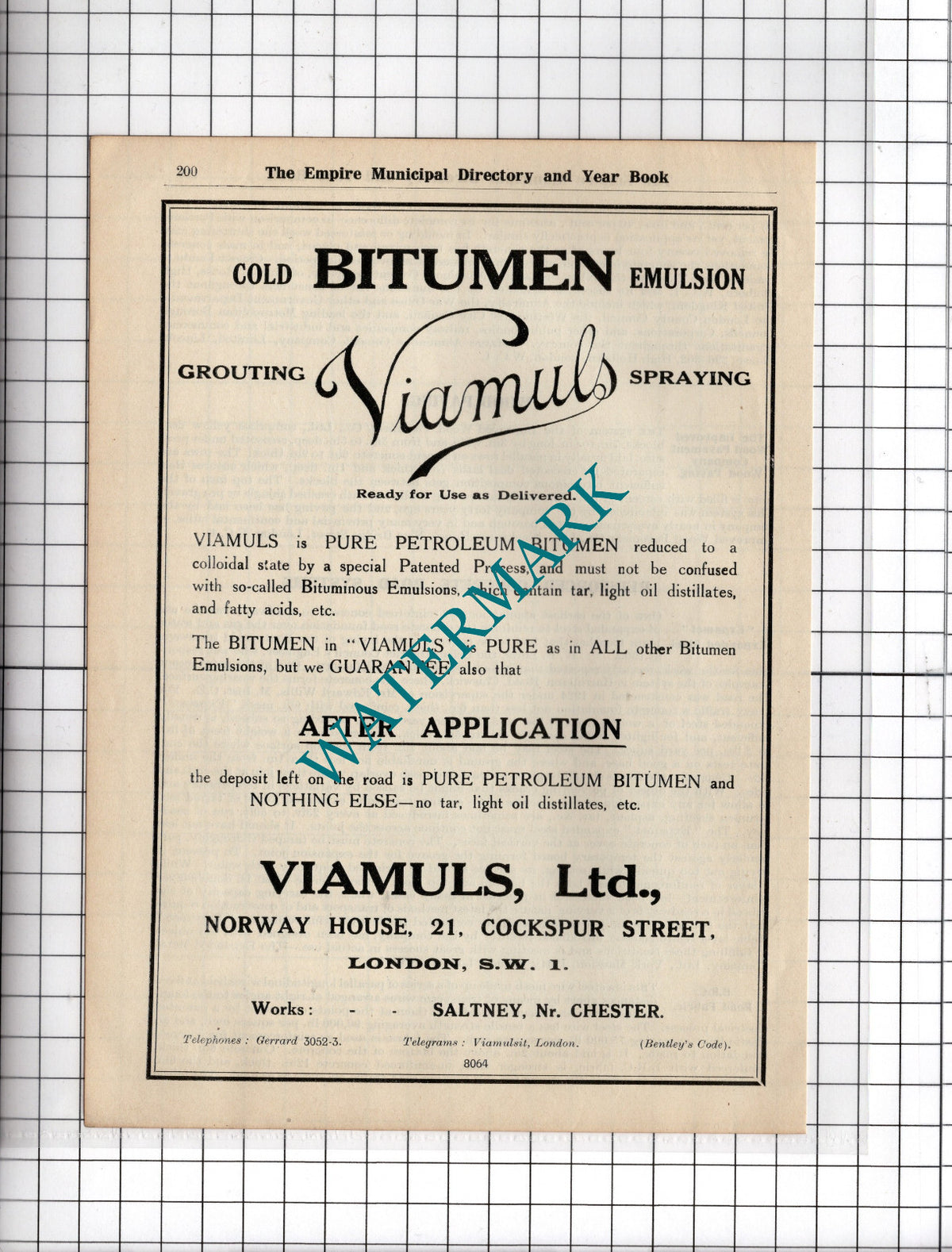 Viamuls Ltd Norway House Cockspur Street London SW1 - 1927 Advert