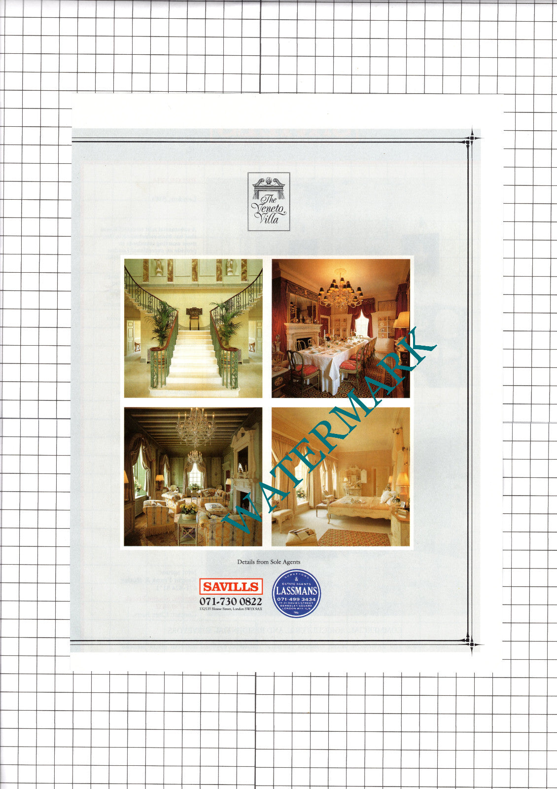 The Veneto Villa Regent's Park London - 1991 Two-Part House Sale Advert