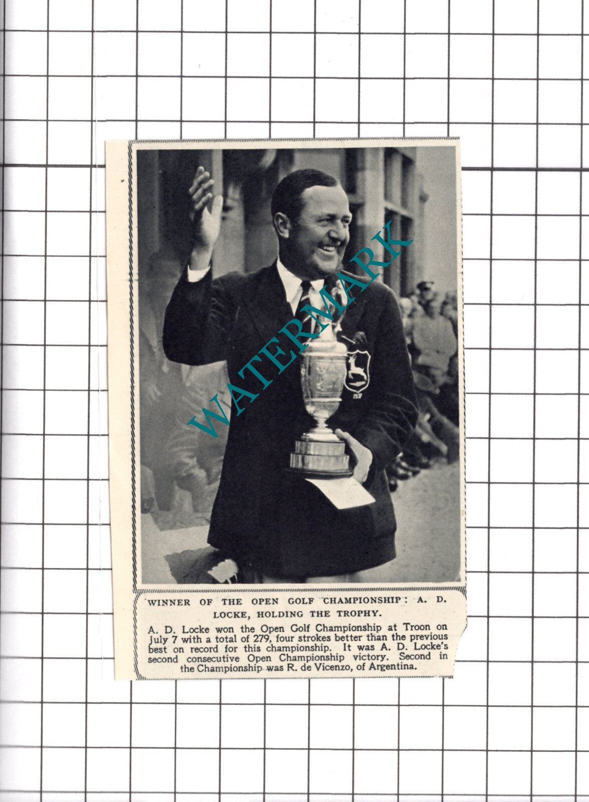 A D Locke Golf Champion - 1950 Small Clipping