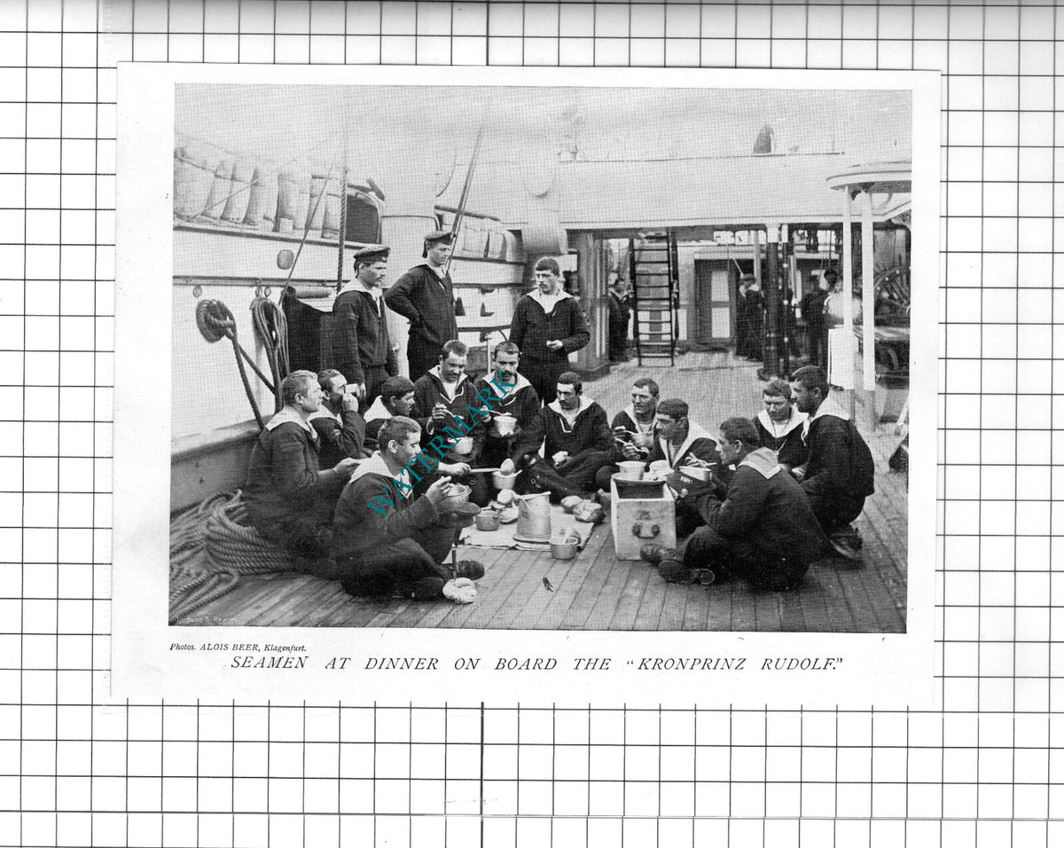 Kronprinz Rudolf Ship Crew - 1897 Clipping / Print