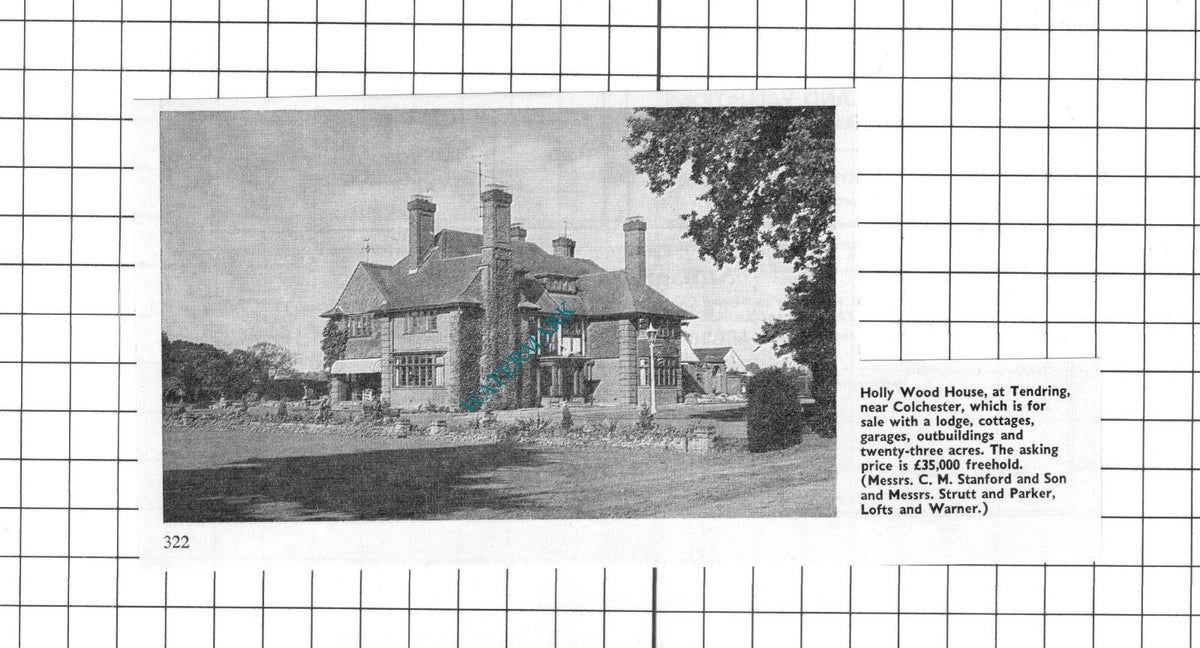 Holly Wood House Tendring Essex Sale Advert - 1967 Clipping