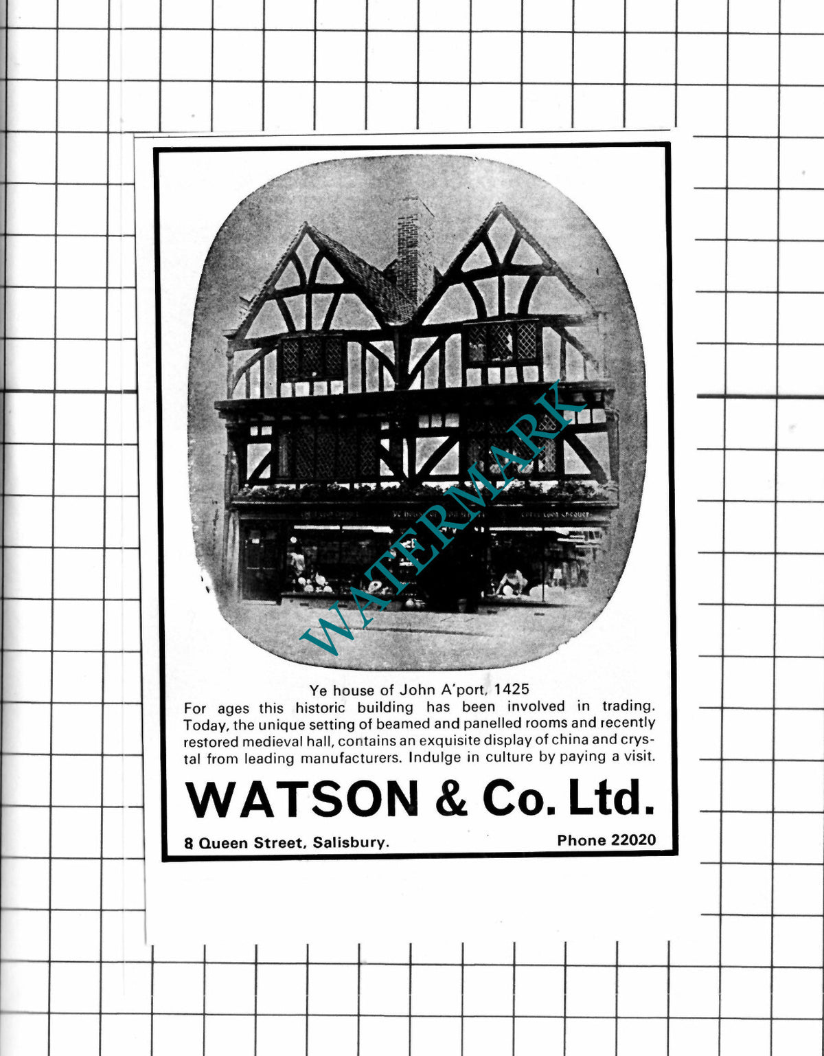 Watson & Co Ltd Salisbury House Of John a'Port - 1976 Small Advert
