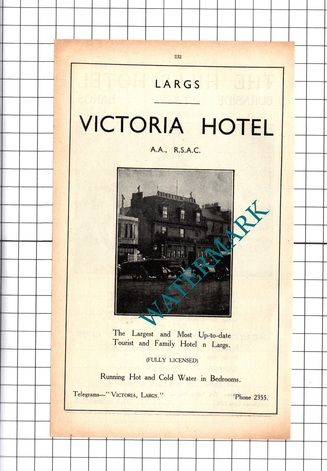The Hills Hotel Burnside Est Largs / Victoria Hotel Advert - 1939 Cutting