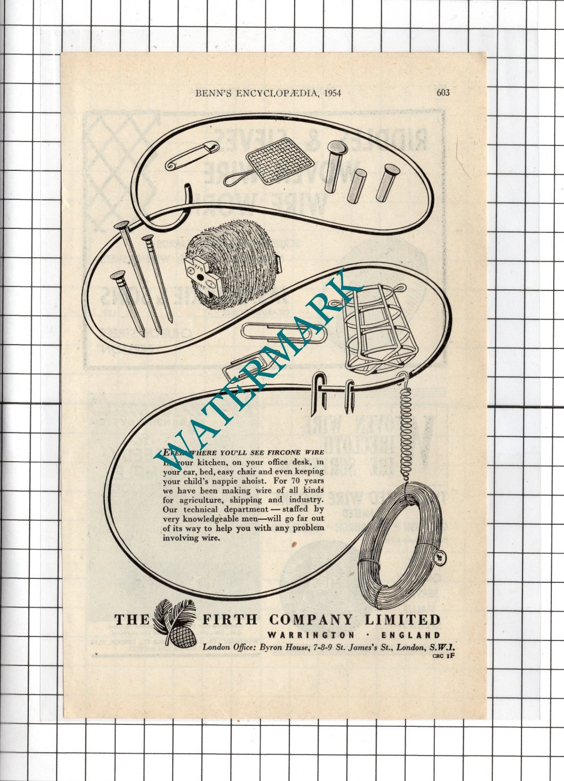 The Firth Company Ltd Warrington England - 1954 Advert