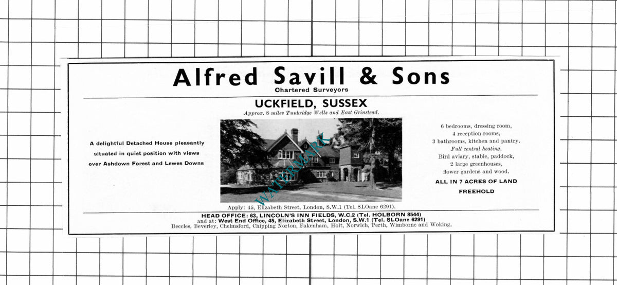 Uckfield Sussex House Sale Advert - 1967 Clipping