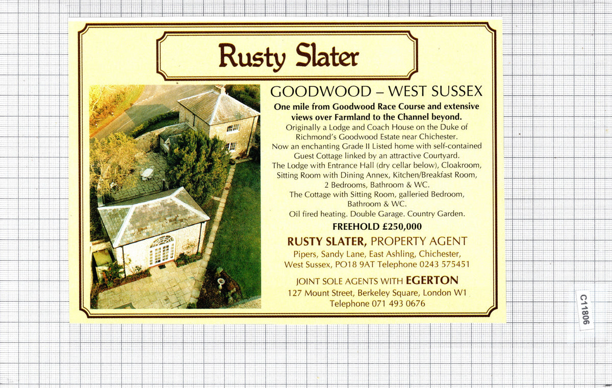 Goodwood West Sussex House Sale Advert - 1991 Cutting
