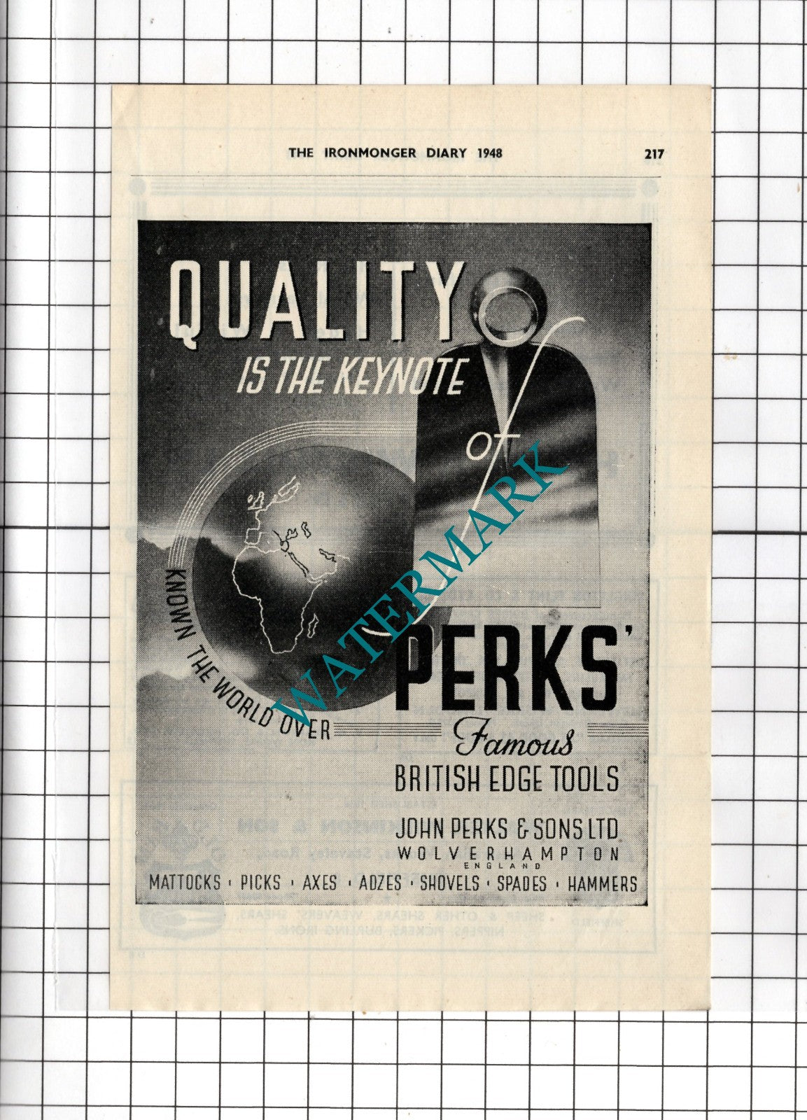 John Perks & Sons Ltd Wolverhampton - 1948 Small Advert