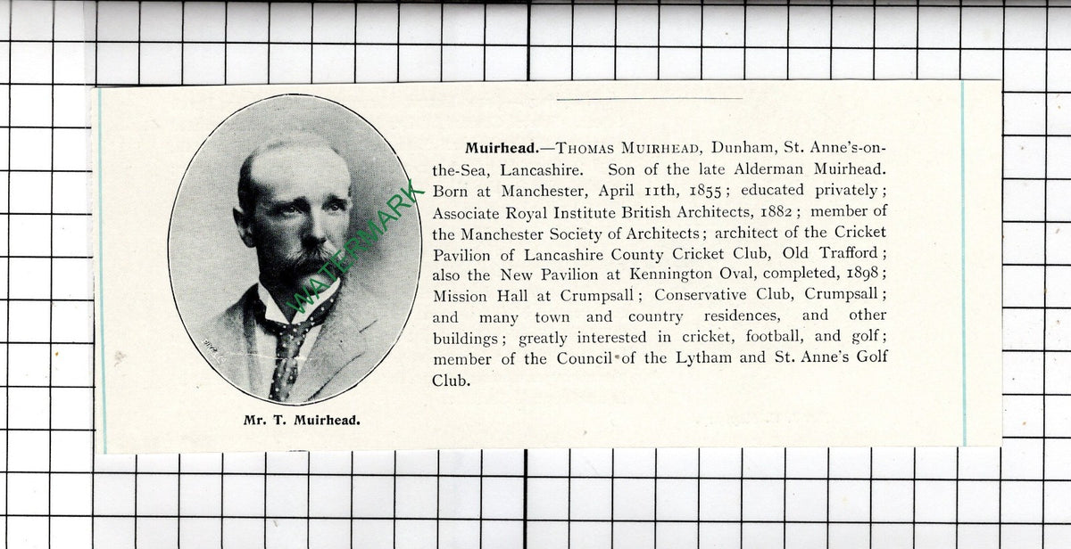Thomas Muirhead Dunham St Anne's / John Henry Maybury Manchester c.1905 Clipping