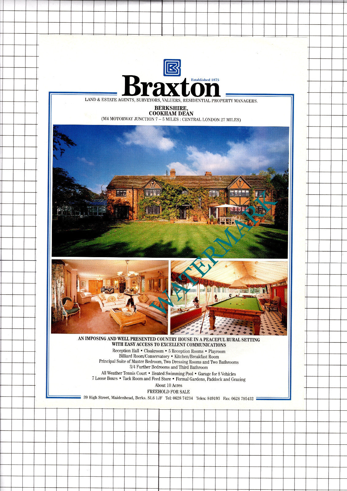 Cookham Dean Berkshire Sale Advert - 1994 Clipping / Print