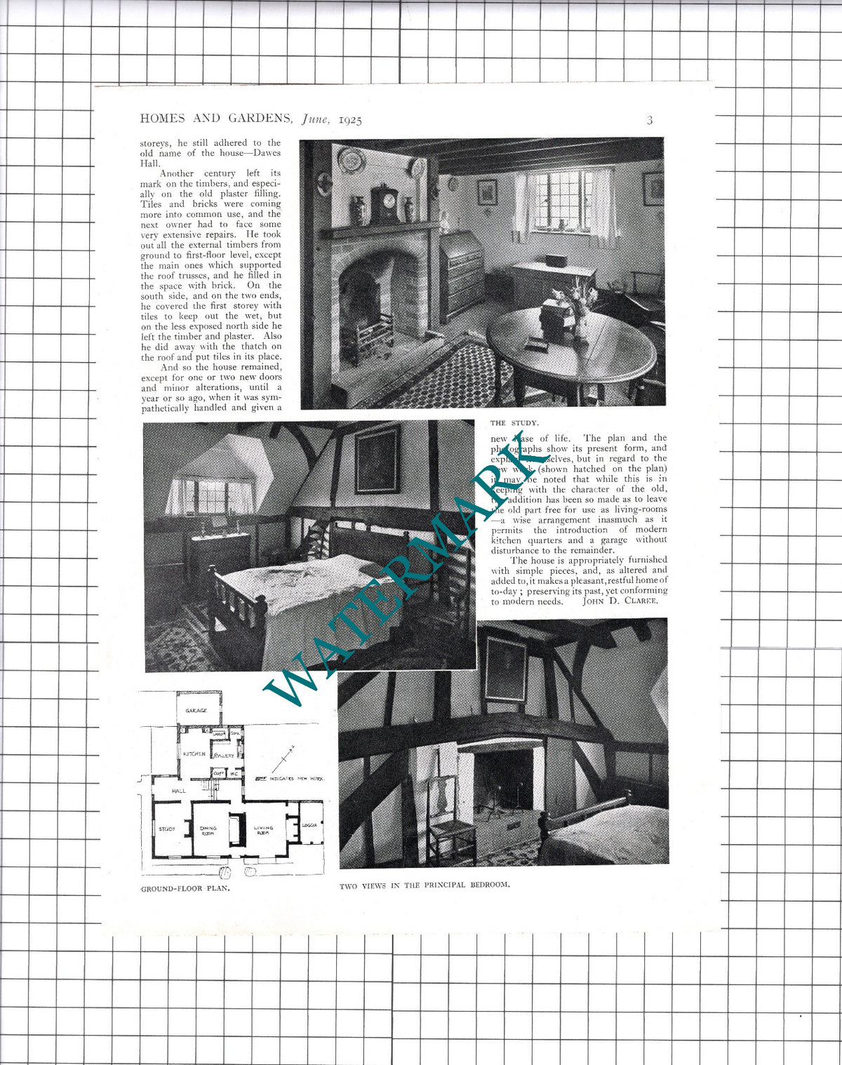 Dawes Hall Dawes Green Leigh Surrey John D Clarke - 1925 Article