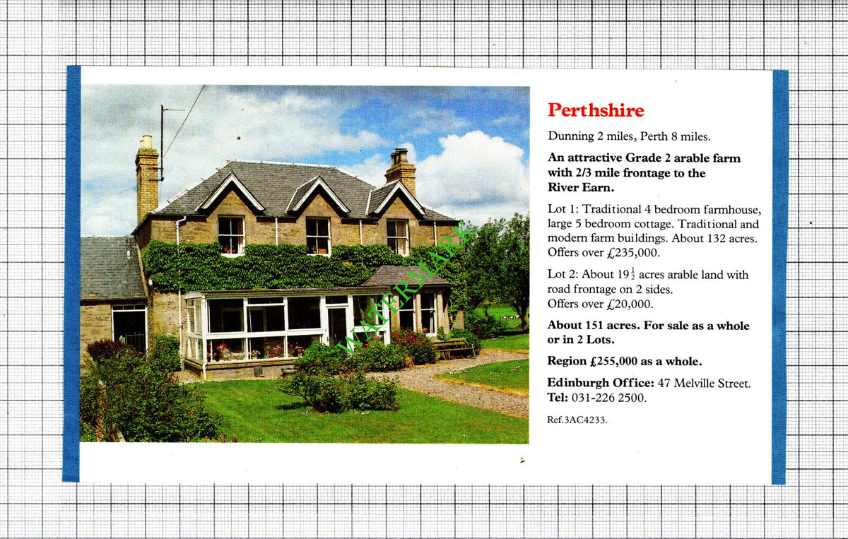 Dunning Perthshire Farm Sale Advert - 1991 Cutting