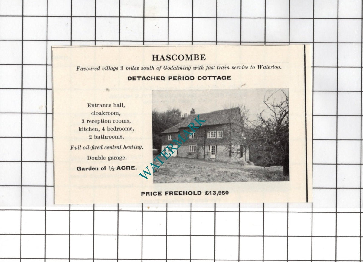 Hascombe Surrey - Small House Sale Advert - 1967