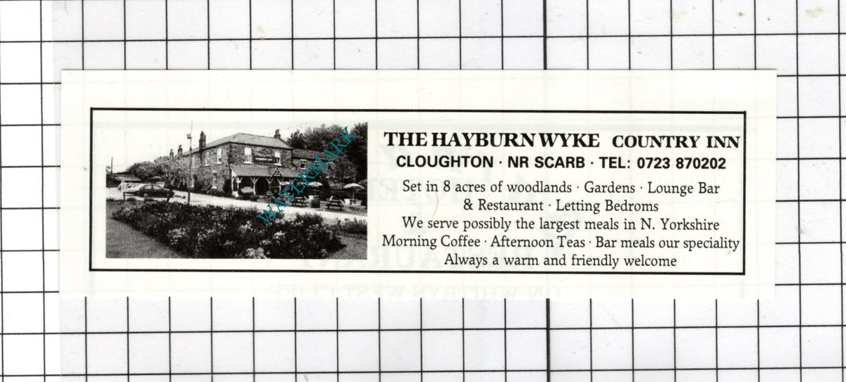 The Hayburnwyke Country Inn Cloughton Scarborough Yorkshire c.1980 SMALL Advert