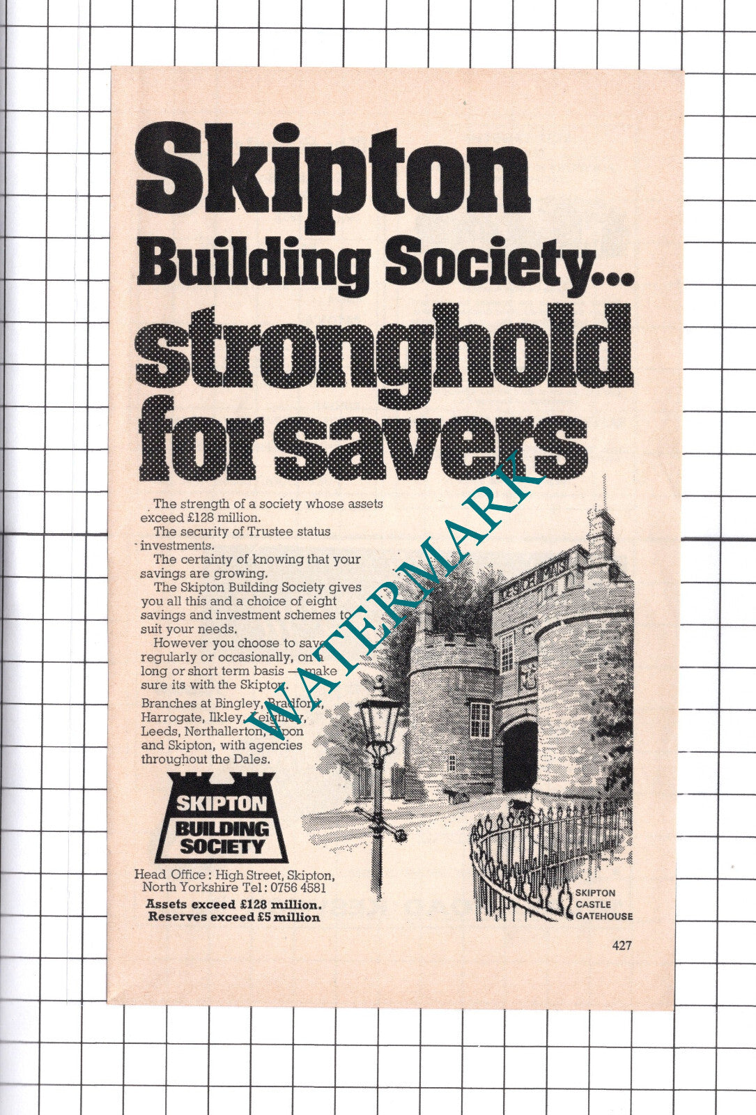 Skipton Building Society Skipton Castle Advert - 1977 Clipping