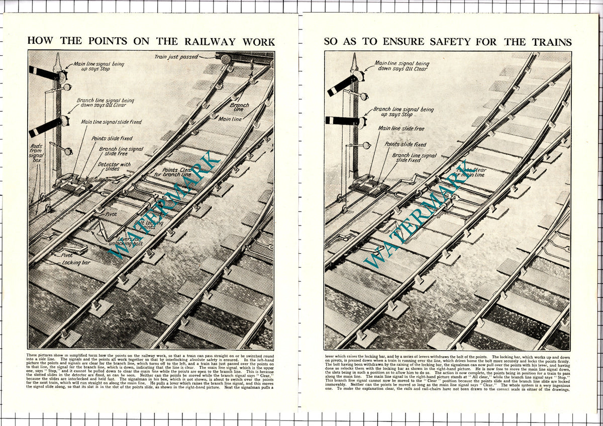 How Railway Points Work - c.1950s Two-Part Clipping / Print