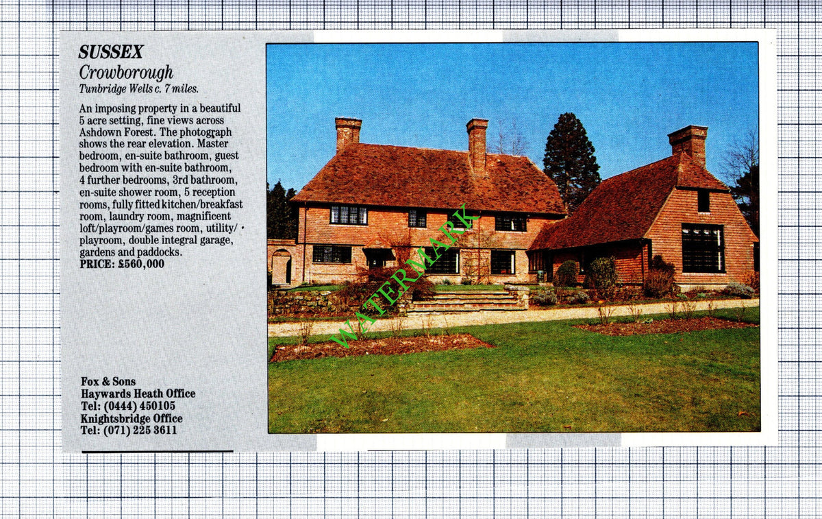 Crowborough Sussex House Sale Advert - 1991 Advert
