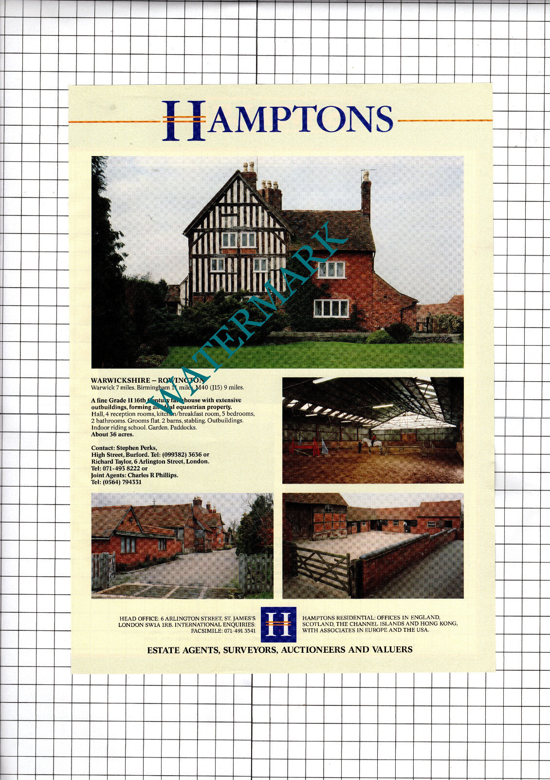 Itchingfield West Sussex / Rowington Warwickshire - 1991 House Sale Advert