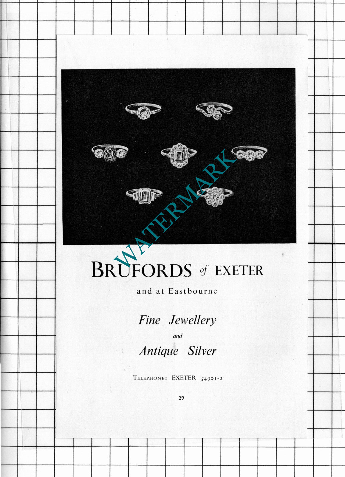 Brufords Of Exeter Jewellers Devon Advert - 1957 Cutting